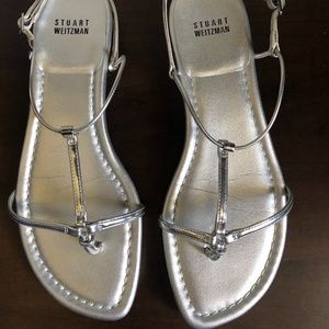 COPY - Stuart Weitzman Silver Strappy Sandal ItsyBitsy 8M